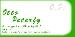 otto peterfy business card